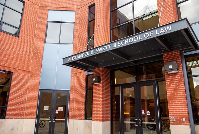 Photo of an entrance to the Alexander Blewett III School of Law
